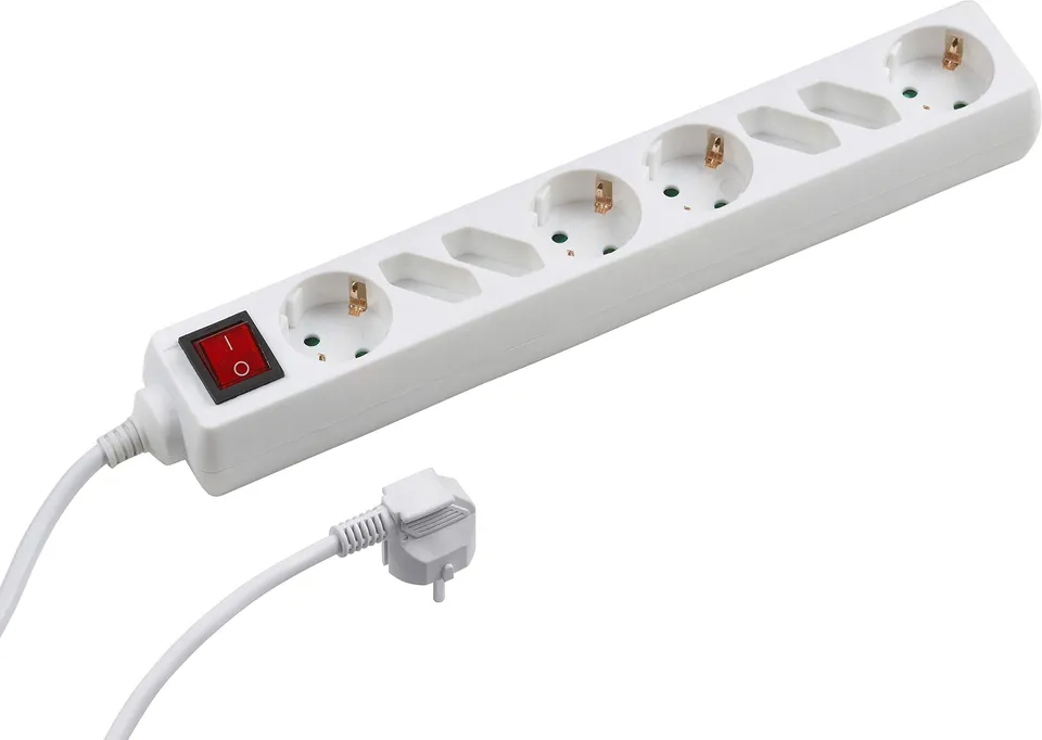 meister-steckdosenleiste-8-fach-wei-1-4-m-kabel-mit-schalter image 1