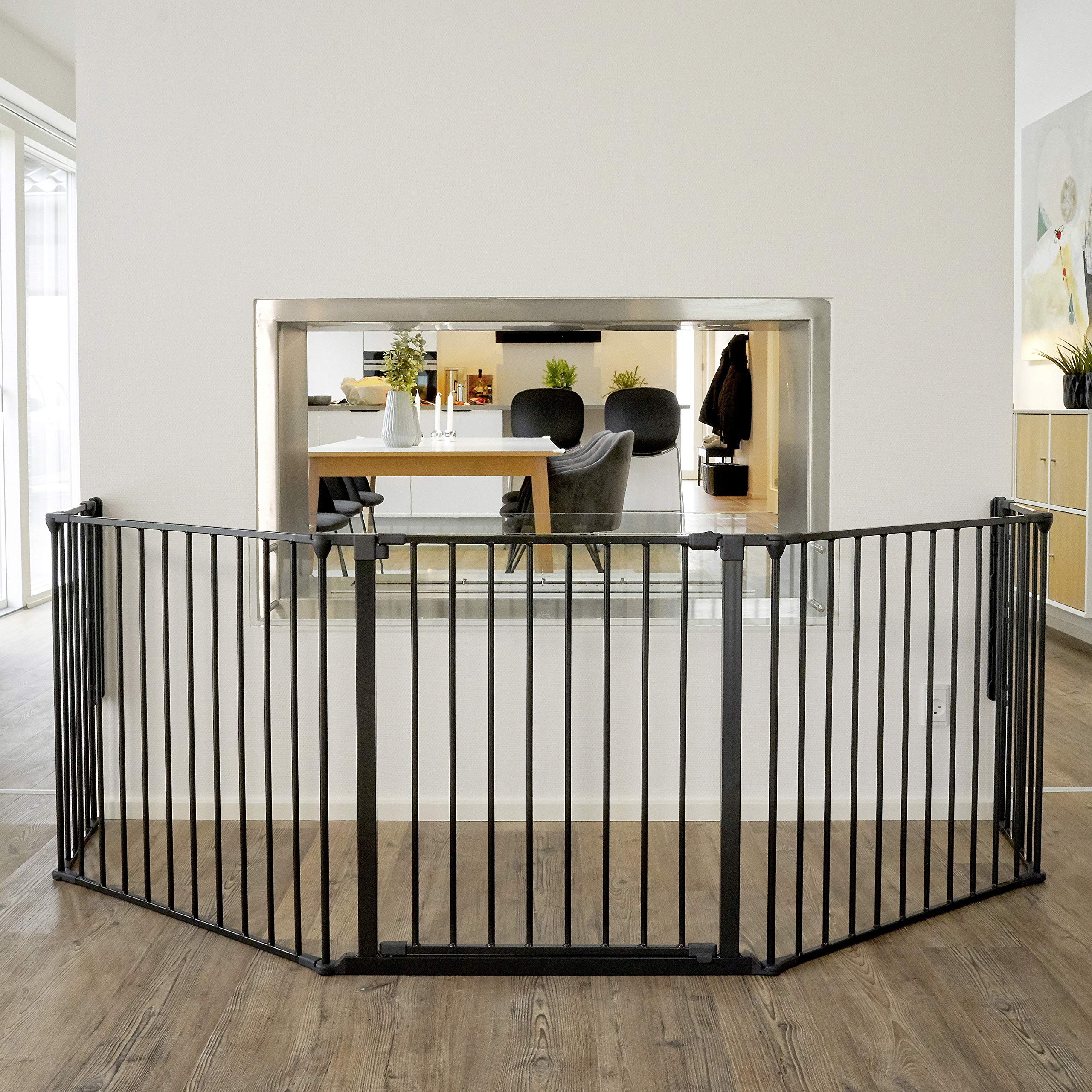 dolle-kaminschutzgitter-schwarz-bis-278-cm-ofenschutzgitter-5-teilig image 2