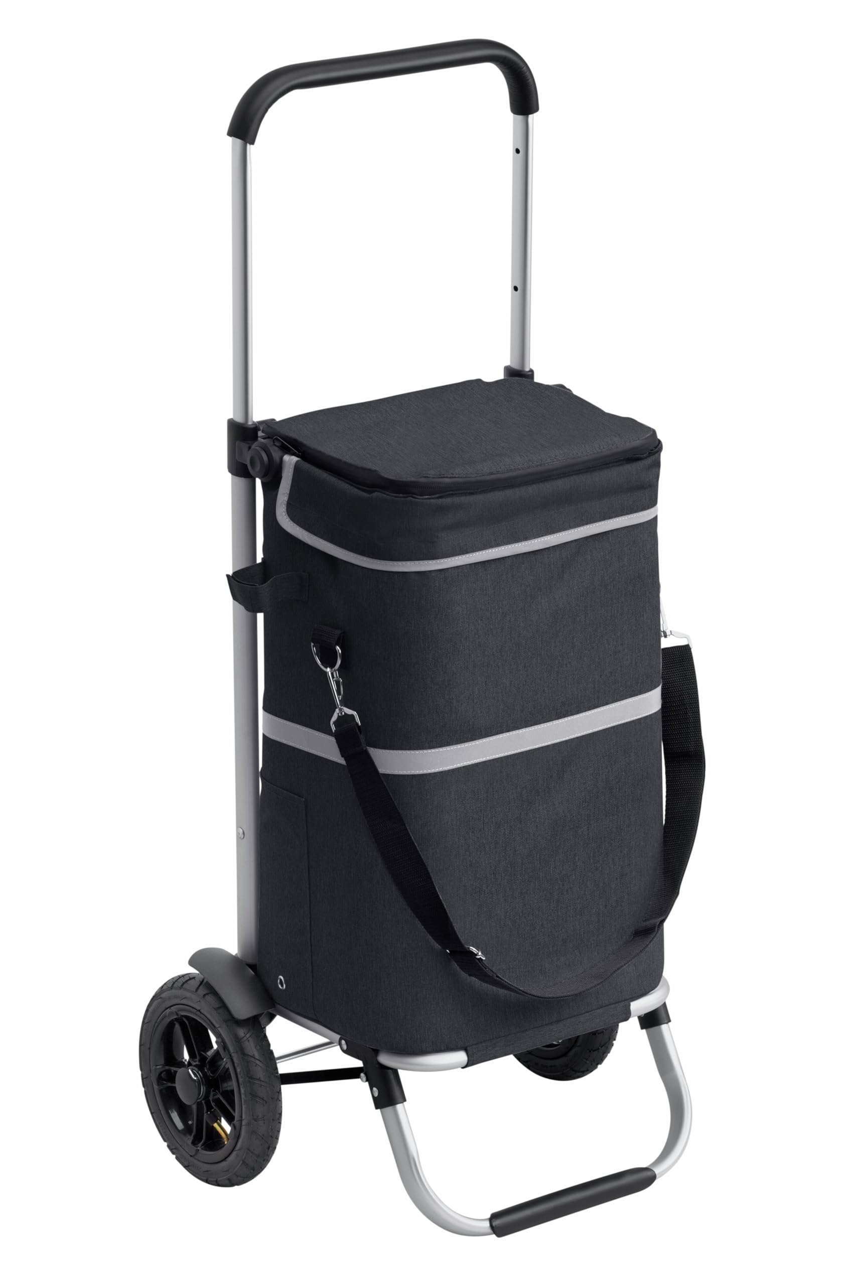 meister-einkaufstrolley-schwarz-45-l-klappbar-mit-13-l-k-hltasche image 1