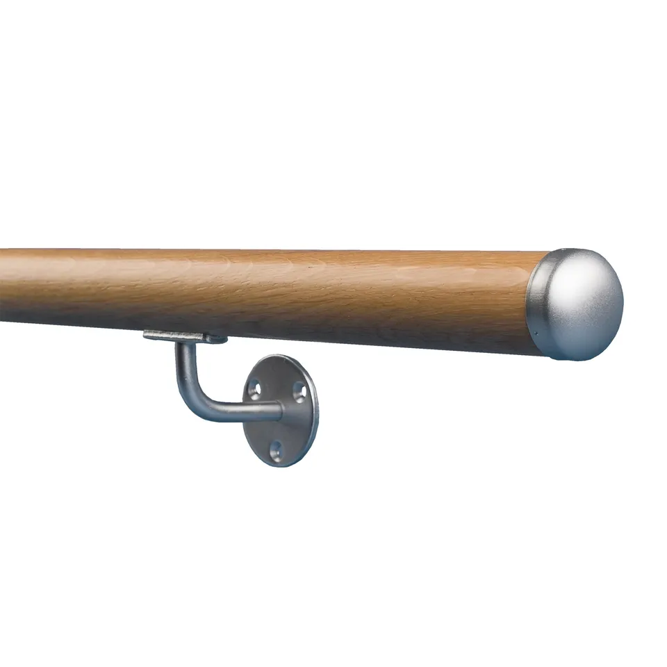 dolle-handlauf-eiche-lackiert-150-cm-40-mm-mit-wandhaltern image 1