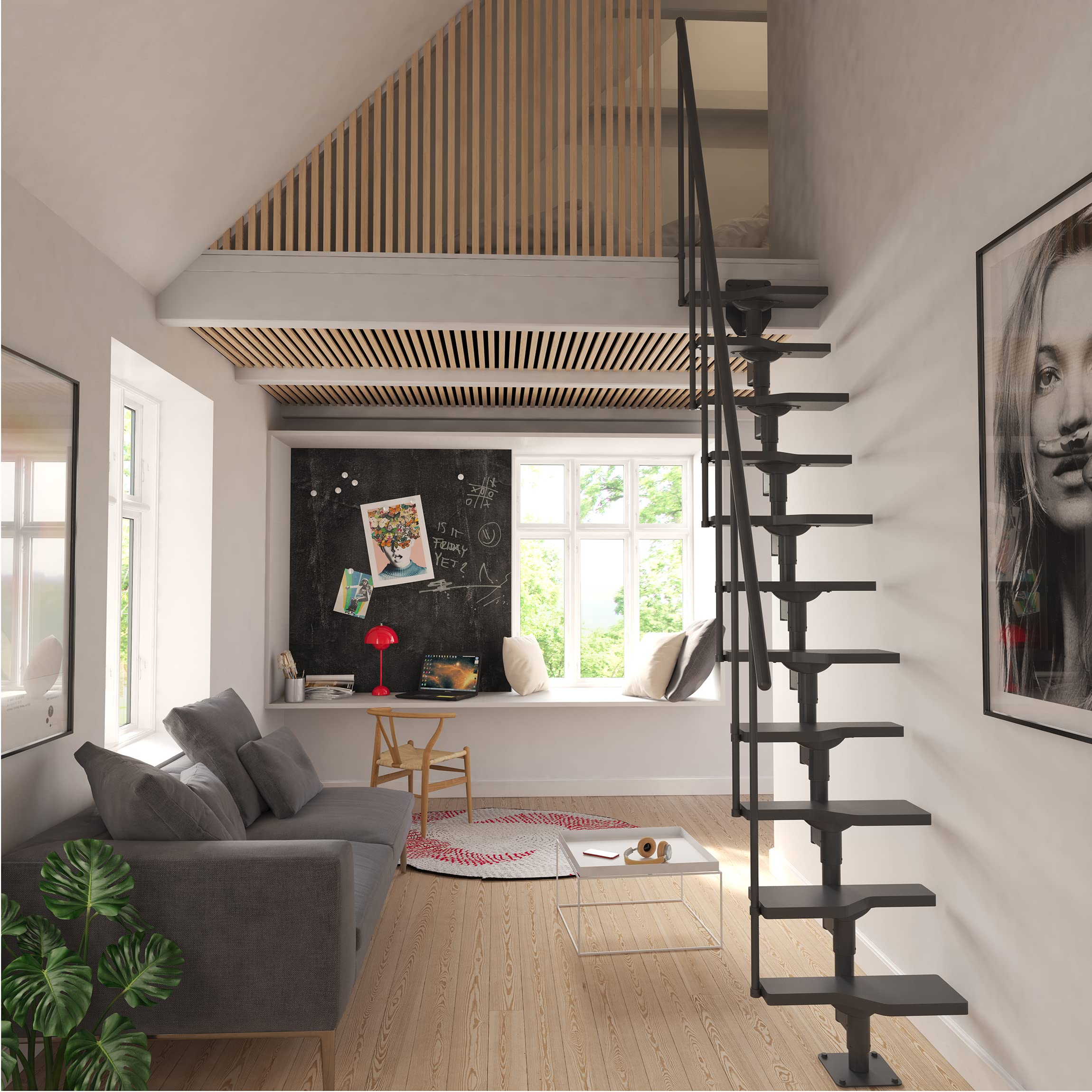 dolle-atlanta-raumspartreppe-gerader-lauf-228-300-cm-62-cm-buche image 2