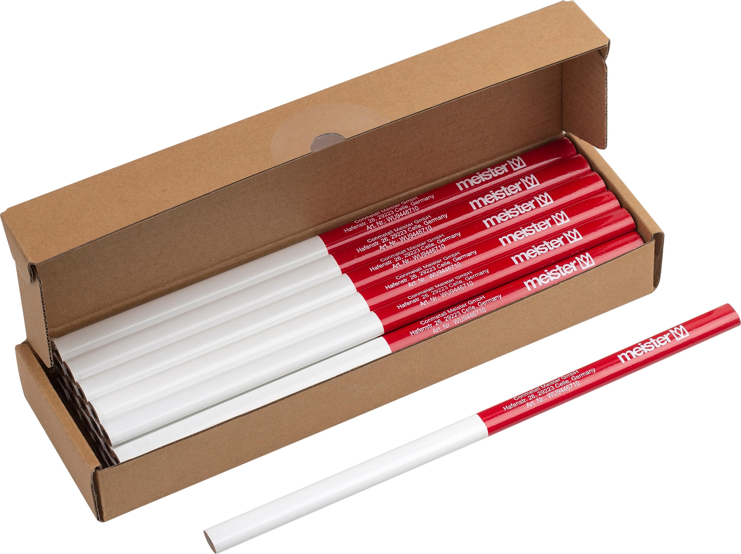 meister-zimmermannsbleistift-set-50-teilig-240-mm-oval-rot-wei image 7