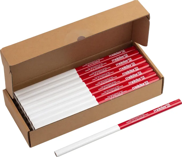 meister-zimmermannsbleistift-set-50-teilig-240-mm-oval-rot-wei image 1