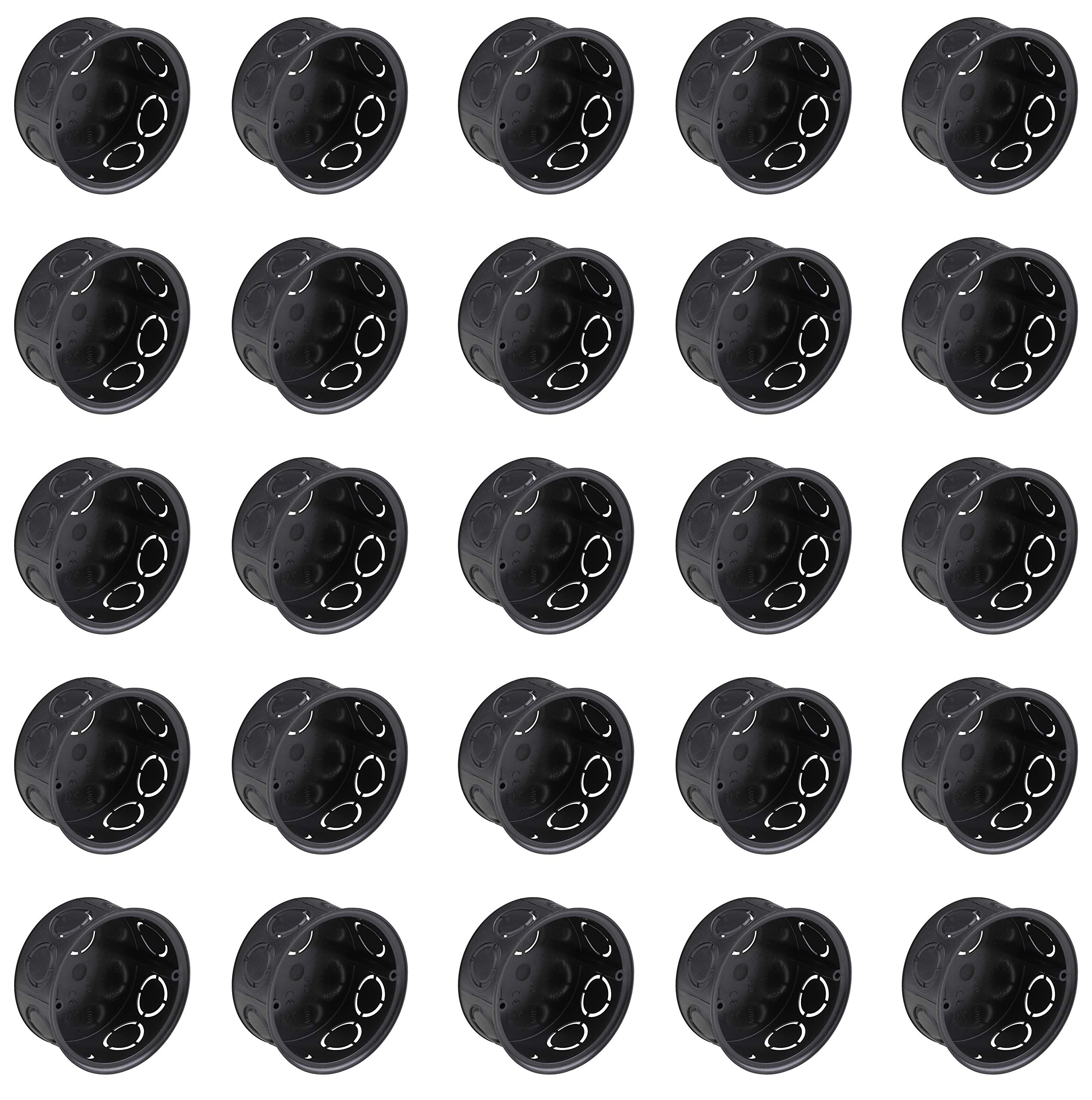 meister-abzweigdose-unterputz-25-st-ck-schwarz-36-mm-tief-verteilerdose-ip20 image 1