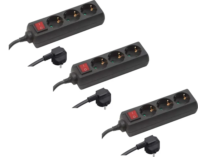meister-steckdosenleiste-3-fach-3er-set-1-4-m-schwarz-ip20-mit-schalter image 1