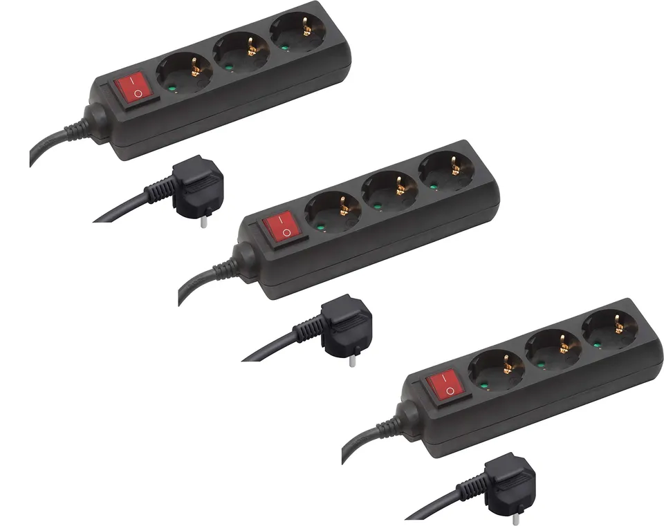 meister-steckdosenleiste-3-fach-3er-set-1-4-m-schwarz-ip20-mit-schalter image 1