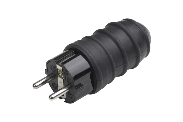 meister-schutzkontakt-stecker-schwarz-gummi-16a-250v-ip44 image 1