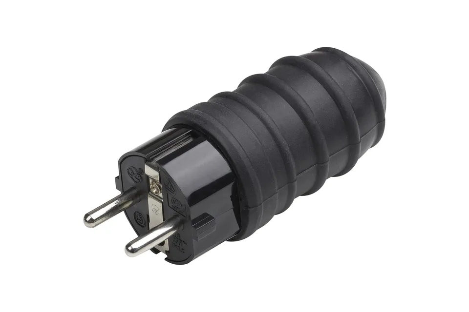 meister-schutzkontakt-stecker-schwarz-gummi-16a-250v-ip44 image 1