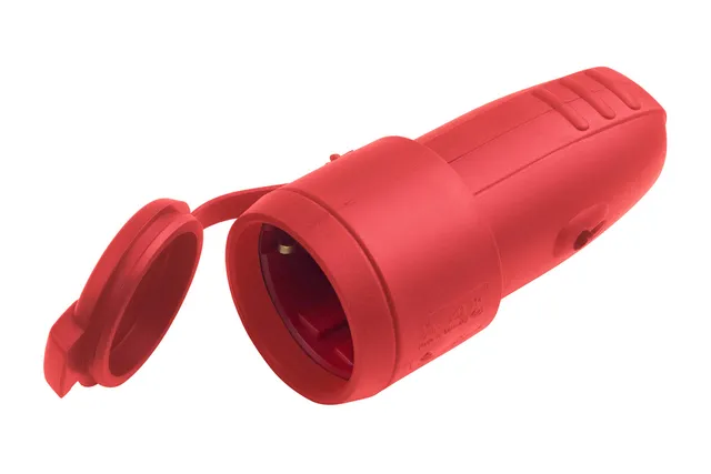 meister-schutzkontakt-kupplung-rot-gummi-250-v-ip44 image 1