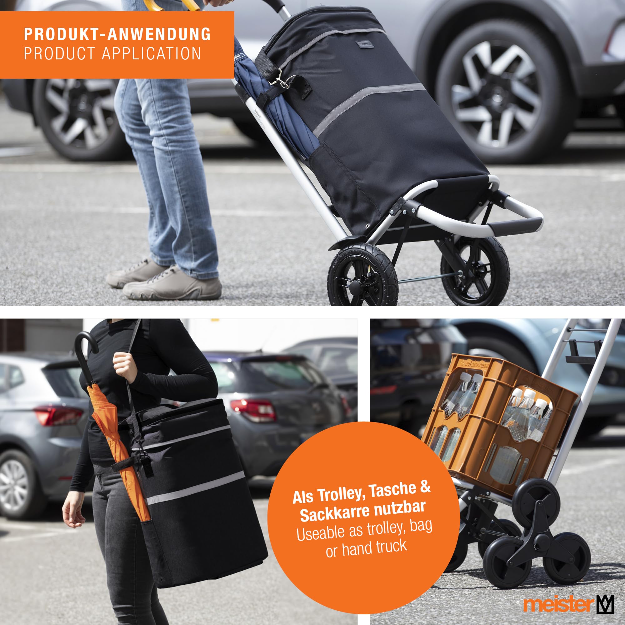 meister-einkaufstrolley-schwarz-45-l-klappbar-mit-13-l-k-hltasche image 3