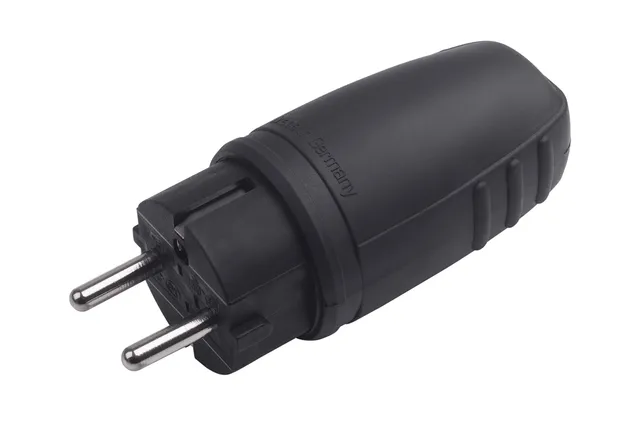 meister-schutzkontakt-stecker-gummi-kunststoff-schwarz-16a-ip44 image 1
