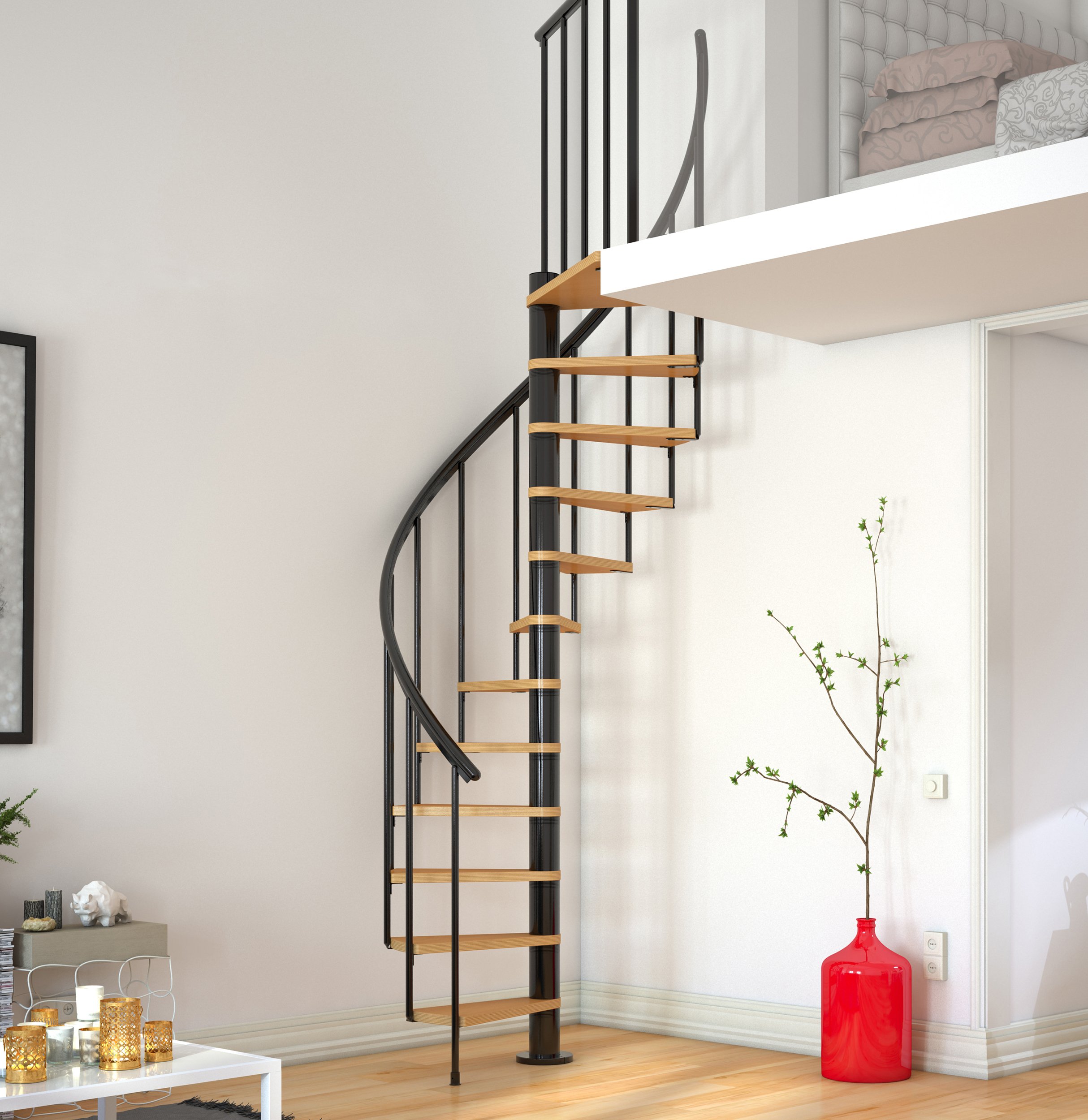 dolle-spindeltreppe-calgary-244-8-280-8-cm-buche-anthrazit-120-cm image 2