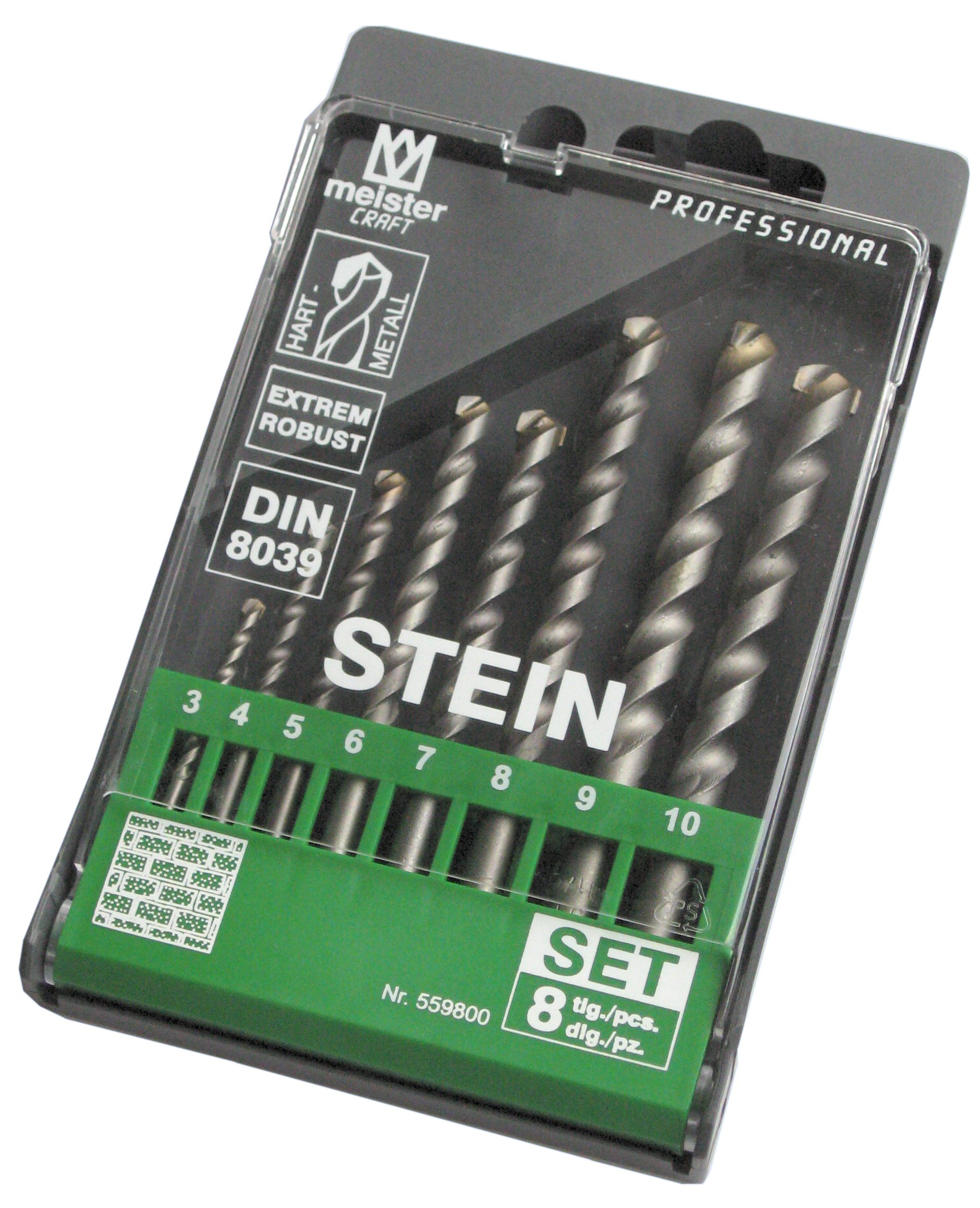 meister-steinbohrer-satz-8-teilig-3-10-mm-din-8039 image 1