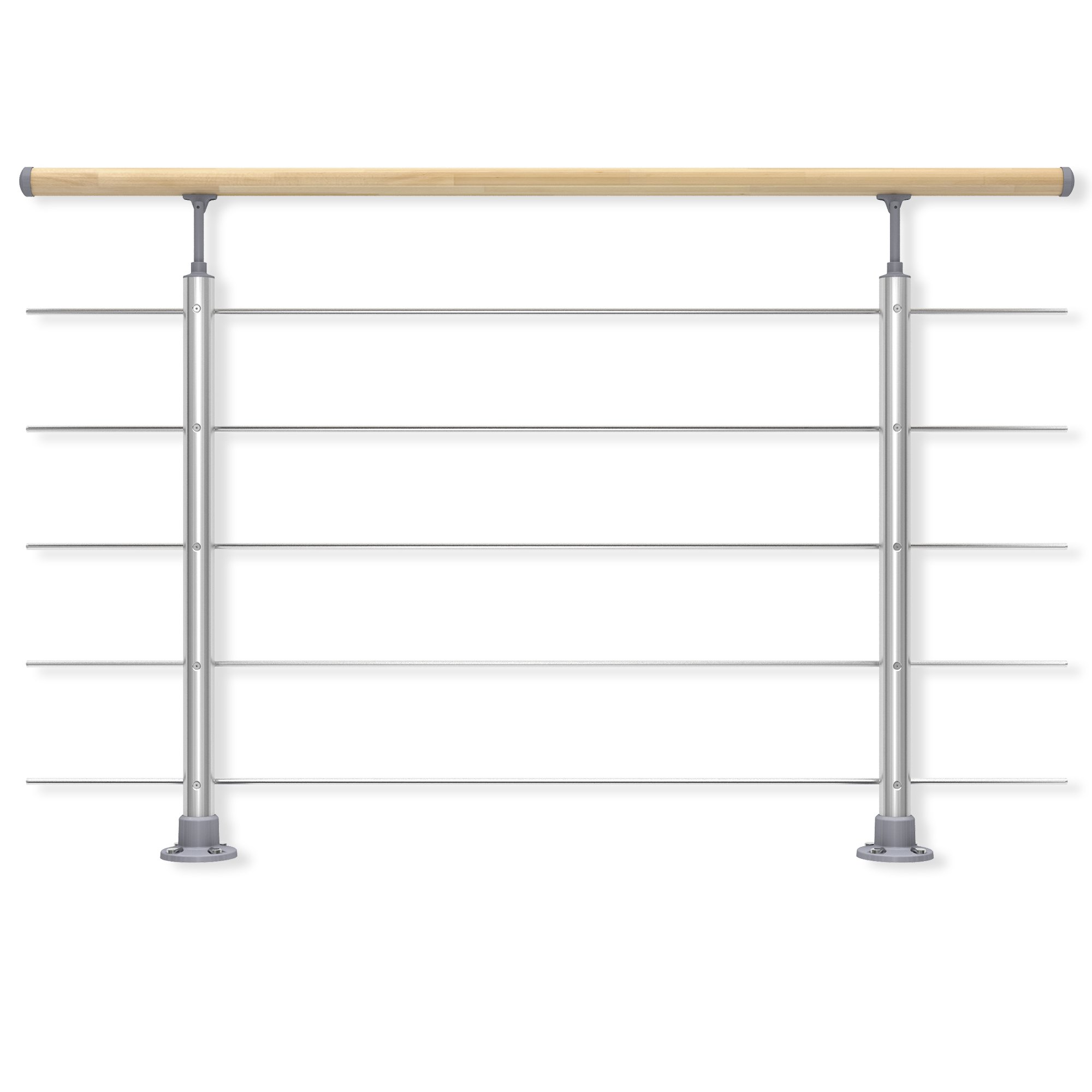 dolle-gel-nder-set-aluminium-150-cm-mit-eiche-handlauf-seitenmontage image 8