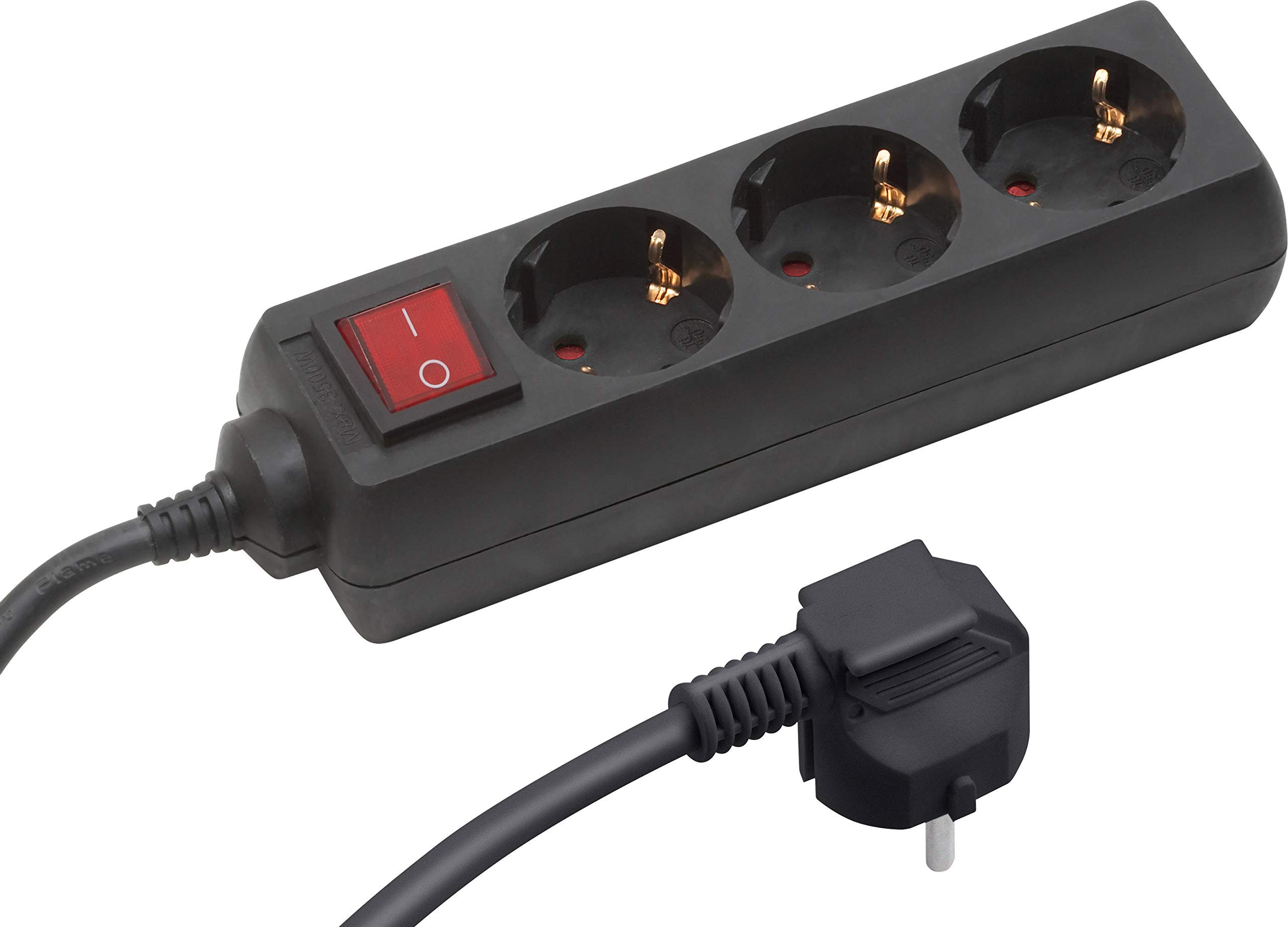 meister-steckdosenleiste-3-fach-schwarz-1-4-m-kabel-mit-schalter image 1