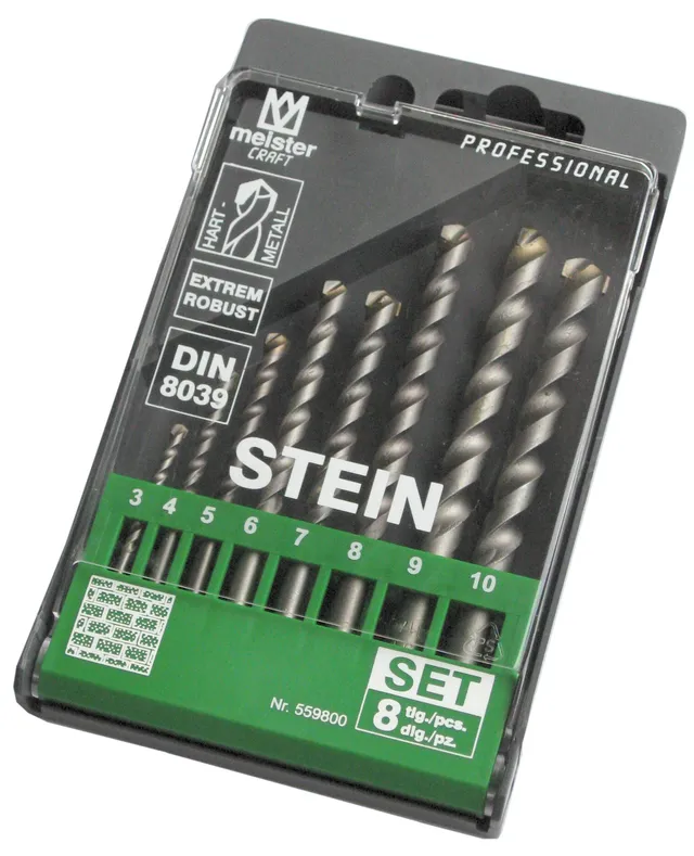 meister-steinbohrer-satz-8-teilig-3-10-mm-din-8039 image 1