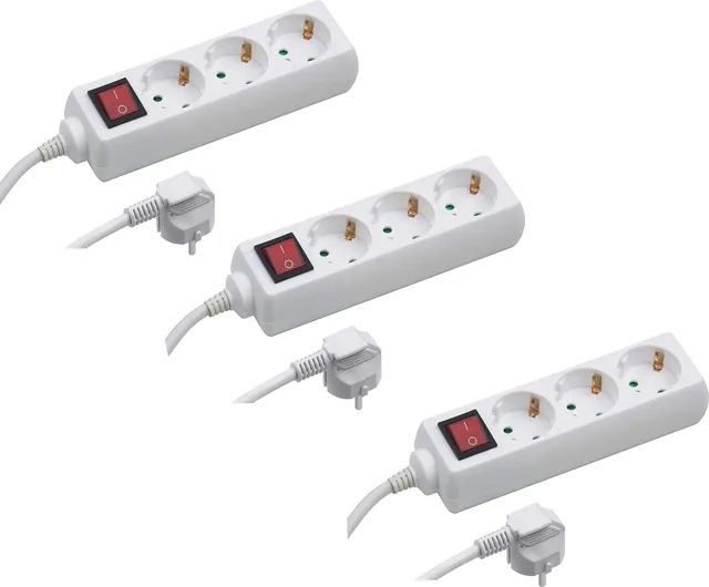 meister-steckdosenleiste-3-fach-3er-set-1-4-m-kabel-wei-mit-schalter-ip20 image 1