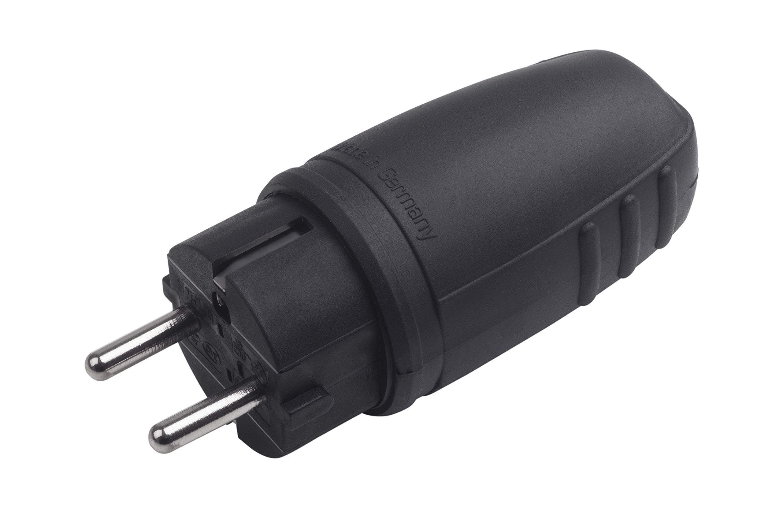 meister-schutzkontakt-stecker-gummi-kunststoff-schwarz-16a-ip44 image 1