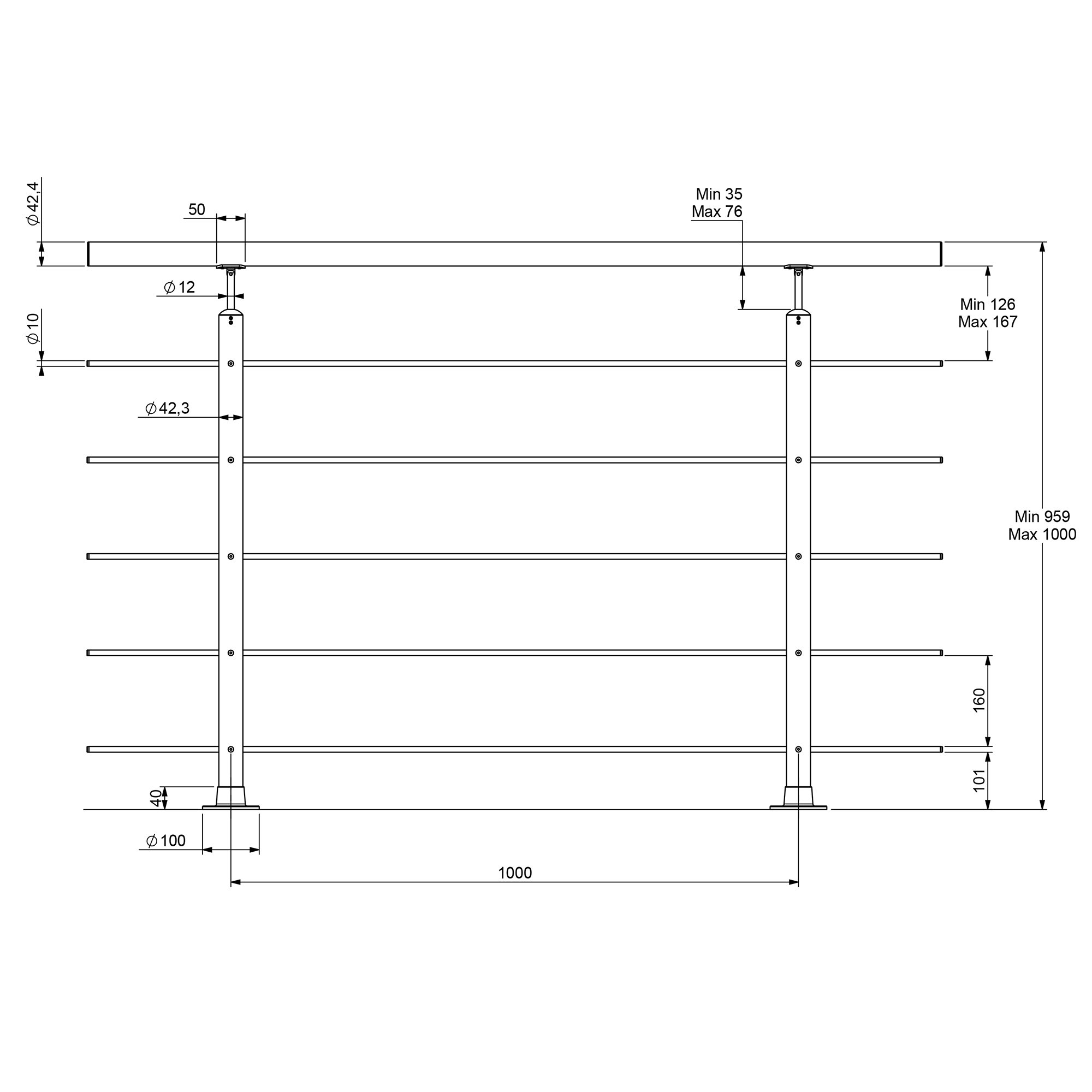 dolle-gel-nder-edelstahl-v2a-150-cm-bodenmontage-100-cm-hoch image 7
