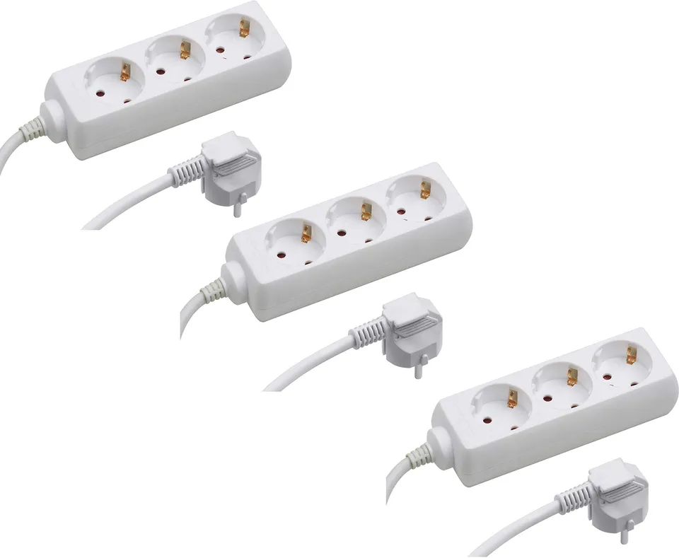 meister-steckdosenleiste-tido-3-fach-wei-3er-set-mit-3-m-kabel-ip20 image 1