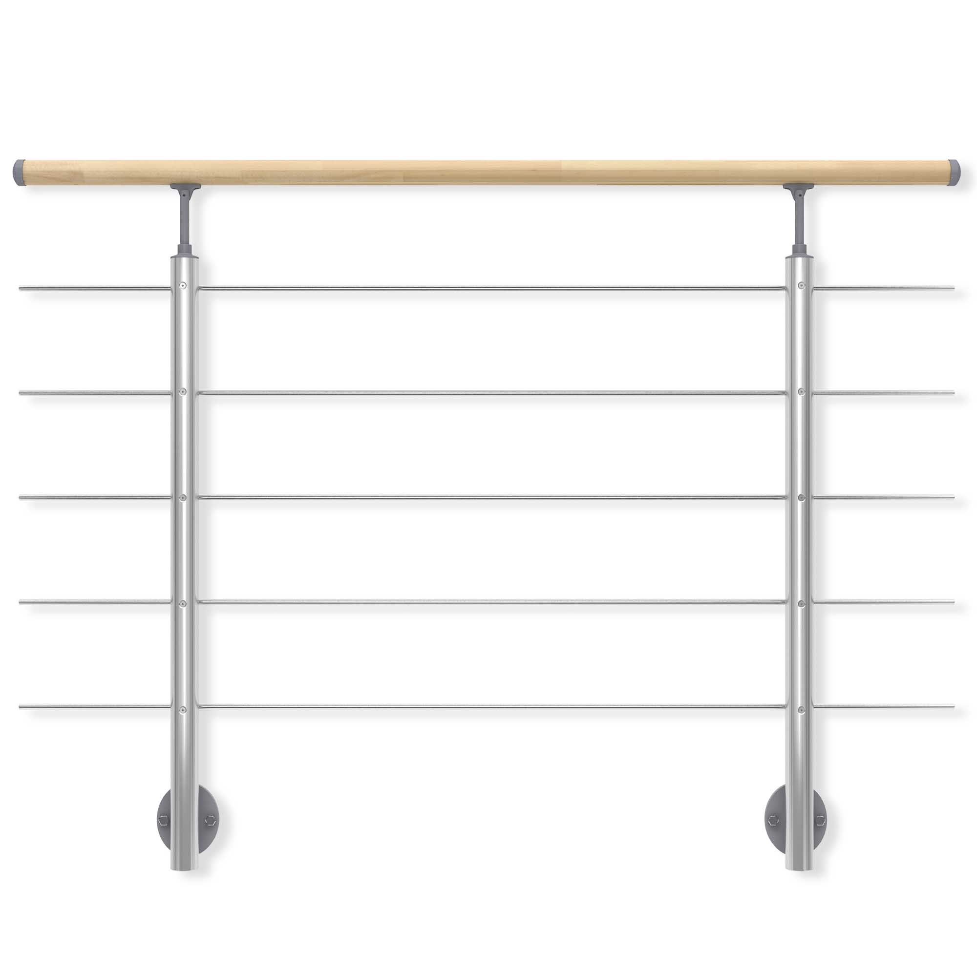 dolle-gel-nder-set-aluminium-150-cm-mit-eiche-handlauf-seitenmontage image 7