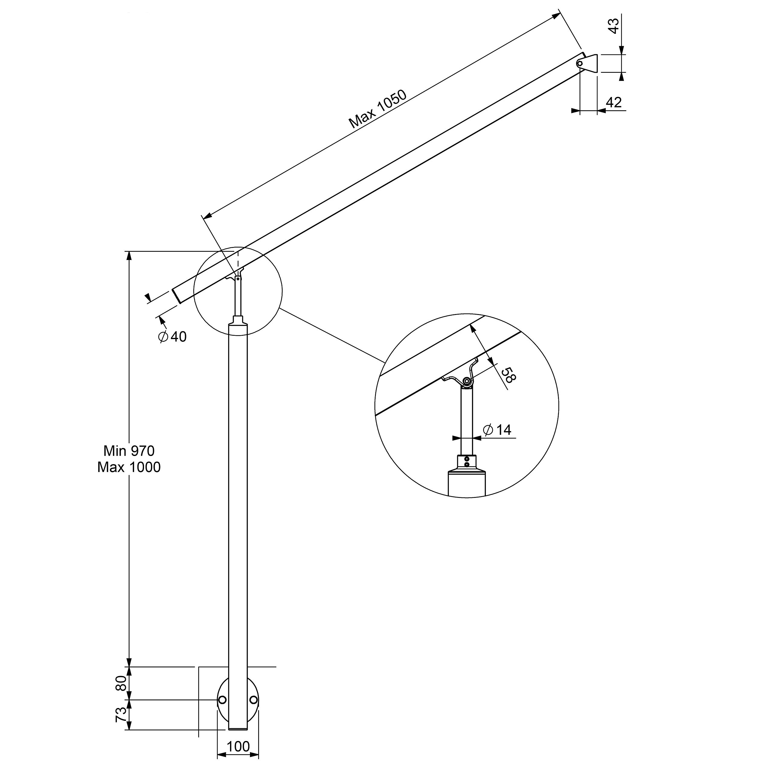 dolle-aluminium-eingangsgel-nder-1-15-m-1-pfosten-wandanschluss-h-he-1-m image 7