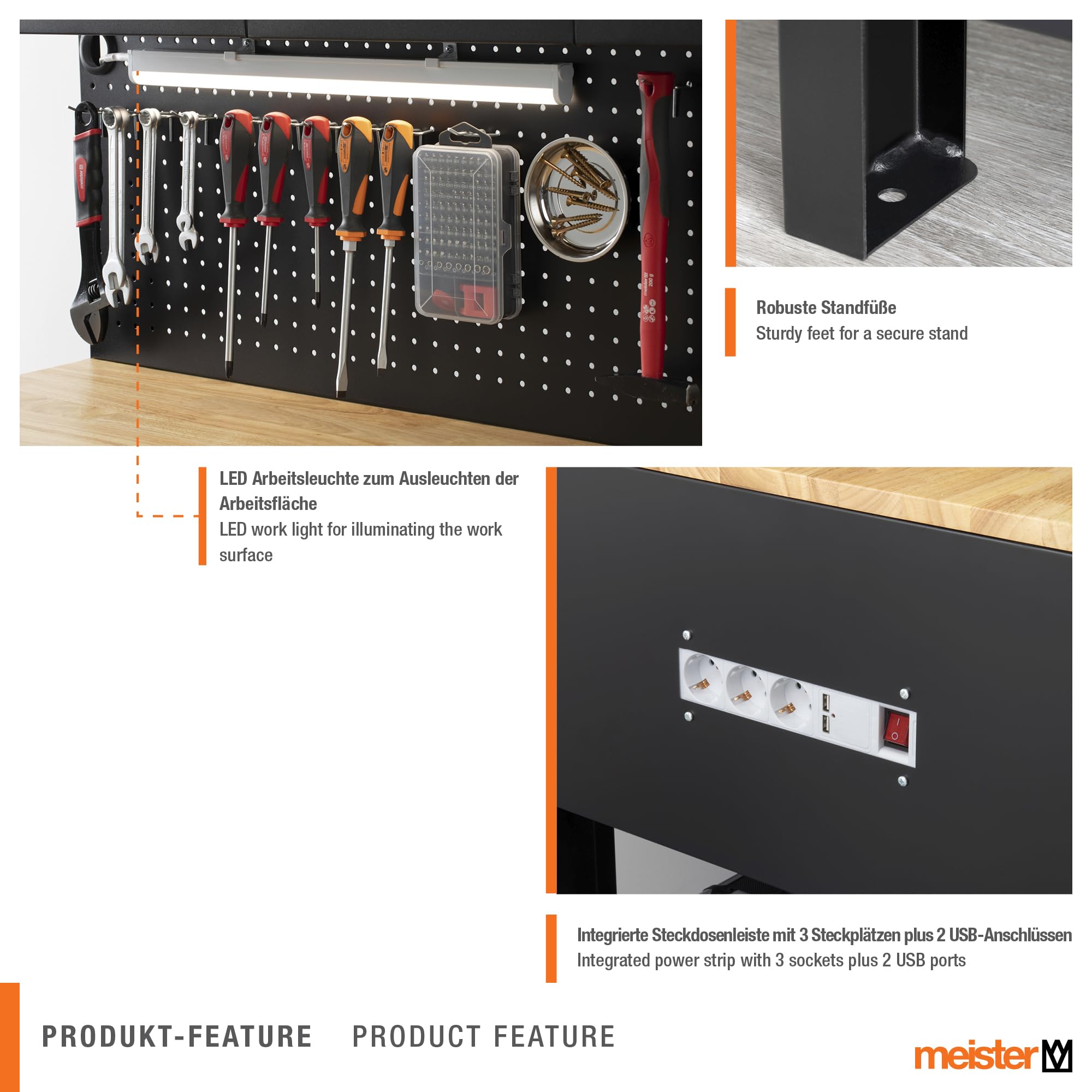 meister-werkbank-1400-x-610-mm-200-kg-mit-led-und-steckdosenleiste image 6
