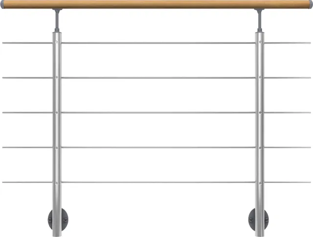 dolle-gel-nder-set-aluminium-150-cm-mit-eiche-handlauf-seitenmontage image 1