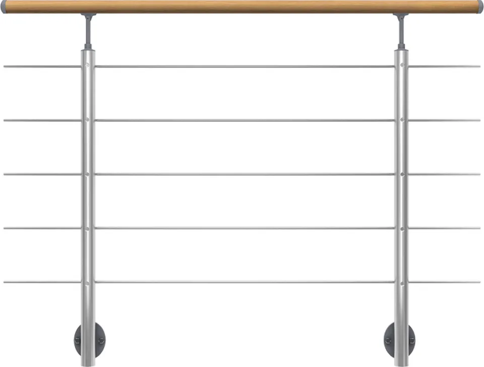 dolle-gel-nder-set-aluminium-150-cm-mit-eiche-handlauf-seitenmontage image 1