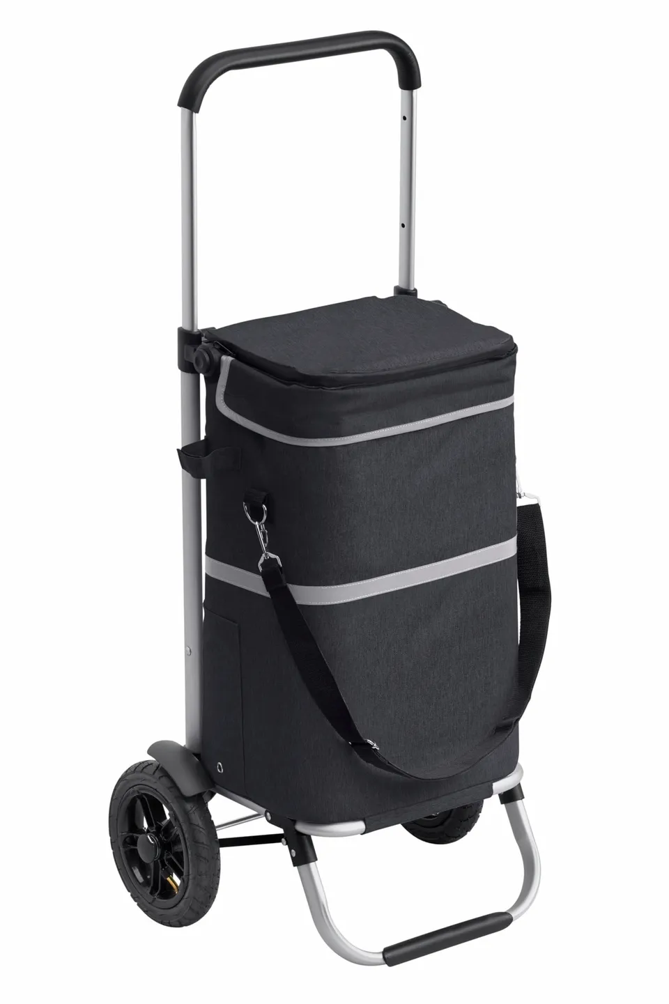meister-einkaufstrolley-schwarz-45-l-klappbar-mit-13-l-k-hltasche image 1