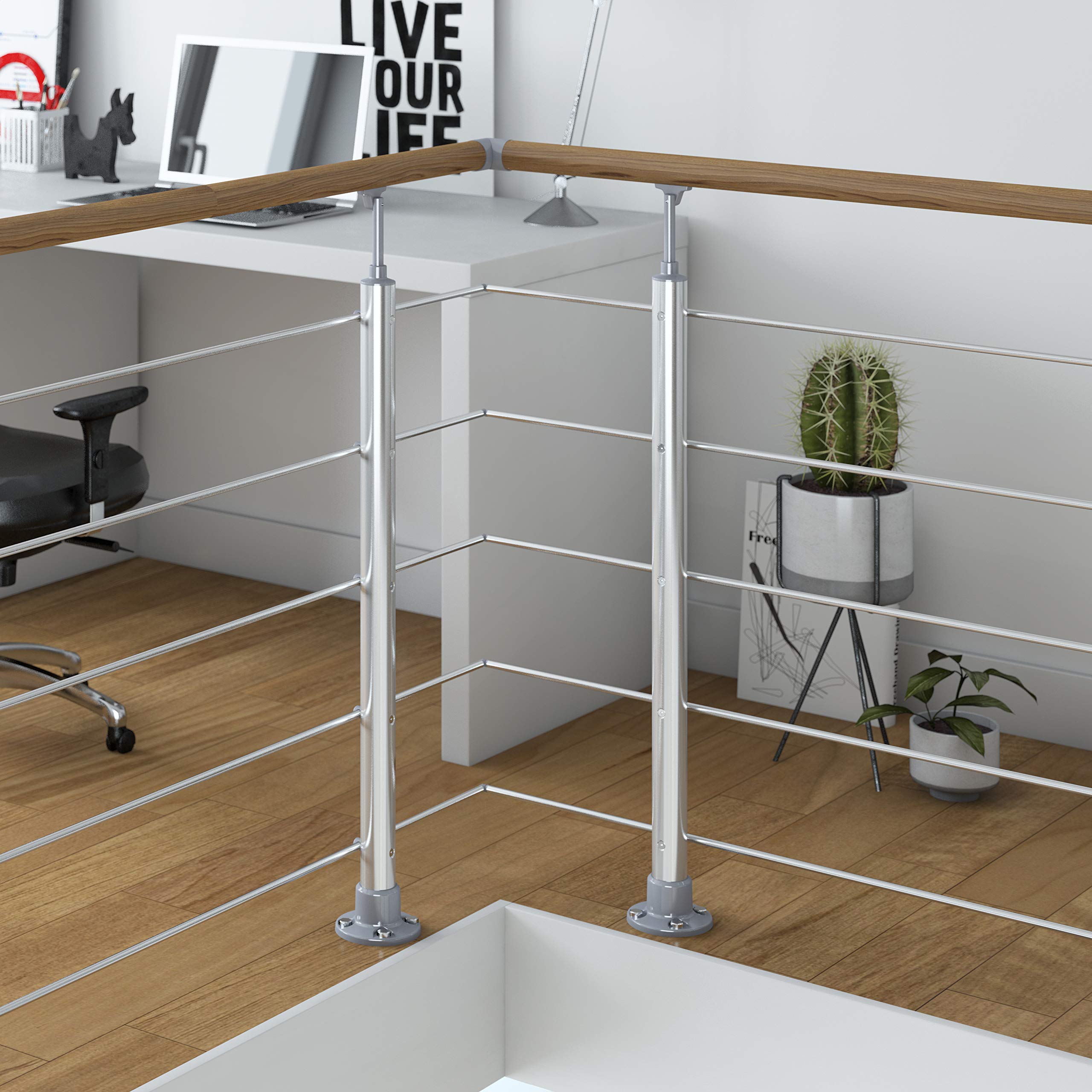 dolle-gel-nder-set-aluminium-150-cm-mit-eiche-handlauf-seitenmontage image 6