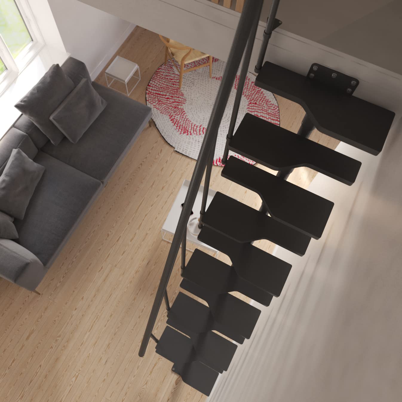 dolle-atlanta-raumspartreppe-gerader-lauf-228-300-cm-62-cm-buche image 3